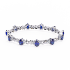 Blue Oval Moissanite Bracelet