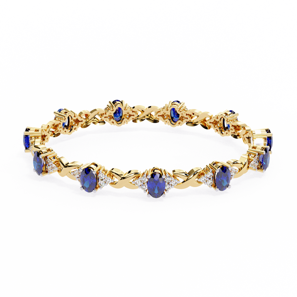 Blue Oval Moissanite Bracelet