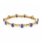 Blue Oval Moissanite Bracelet