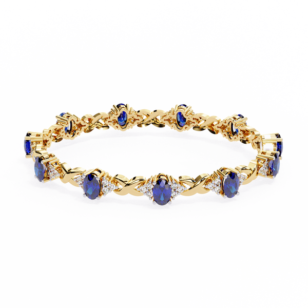 Blue Oval Moissanite Bracelet