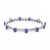 Blue Oval Moissanite Bracelet