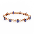 Blue Oval Moissanite Bracelet