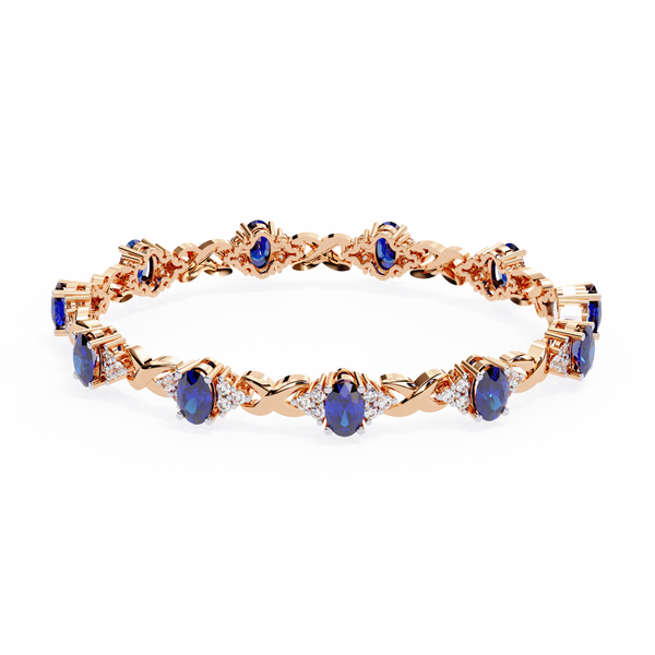 Blue Oval Moissanite Bracelet