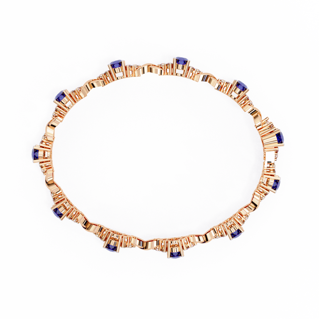 Blue Oval Moissanite Bracelet