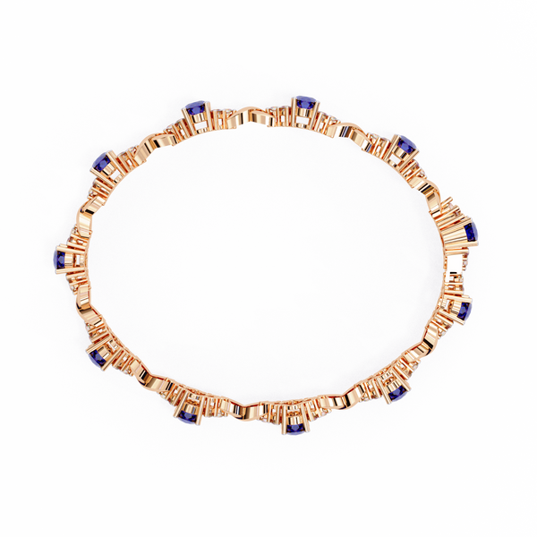 Blue Oval Moissanite Bracelet