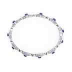 Blue Oval Moissanite Bracelet