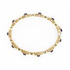 Blue Oval Moissanite Bracelet