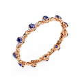 Blue Oval Moissanite Bracelet