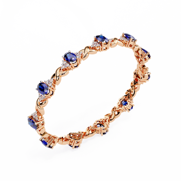 Blue Oval Moissanite Bracelet