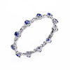 Blue Oval Moissanite Bracelet