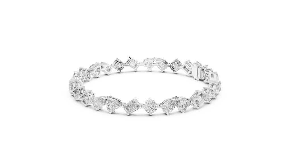 Fancy Mixed-Cut Multi-Shape Diamond Line Bracelet