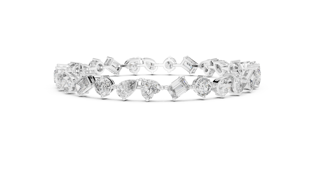 Fancy Mixed-Cut Multi-Shape Diamond Line Bracelet