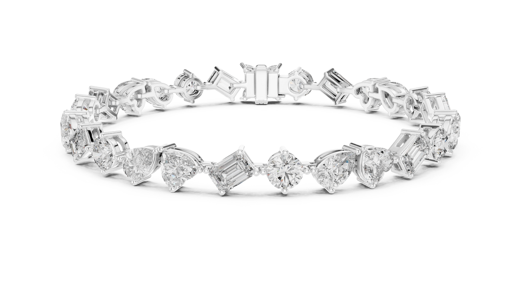 Fancy Mixed-Cut Multi-Shape Diamond Line Bracelet