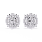 Gold Diamond Double Halo Stud Earrings
