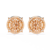 Gold Diamond Double Halo Stud Earrings