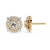 Gold Diamond Double Halo Stud Earrings
