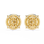 Gold Diamond Double Halo Stud Earrings