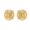 Gold Diamond Double Halo Stud Earrings