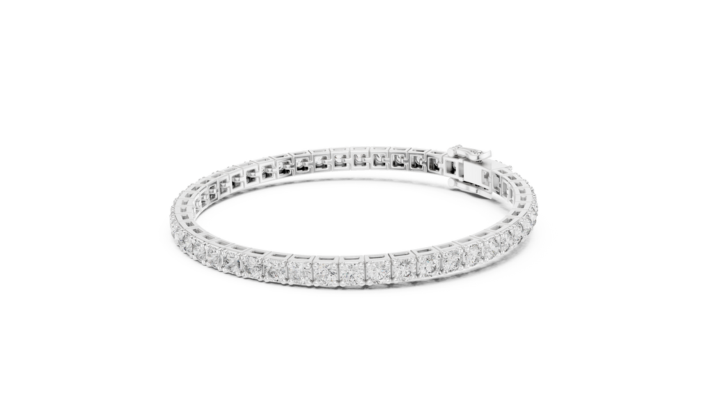 Classic Four-Prong Round Diamond Tennis Bracelet