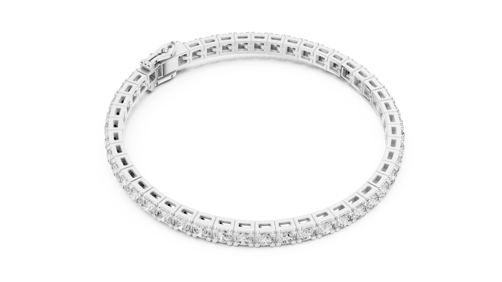 Classic Four-Prong Round Diamond Tennis Bracelet