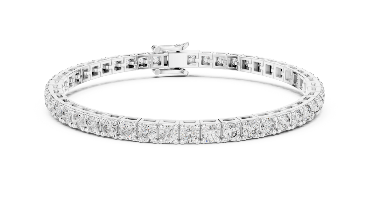 Classic Four-Prong Round Diamond Tennis Bracelet