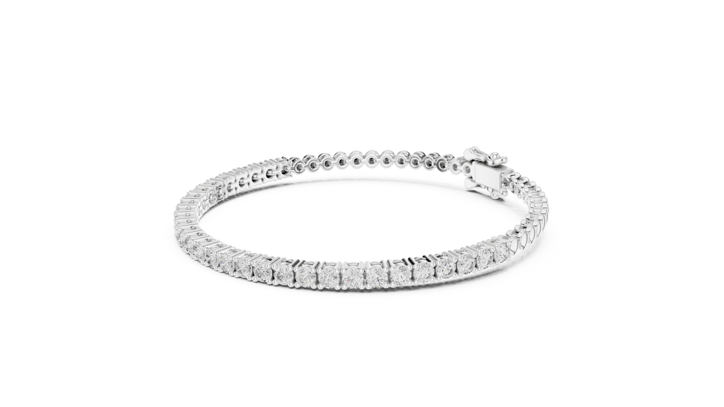 Dainty Center-Set Round Diamond Chain Bracelet