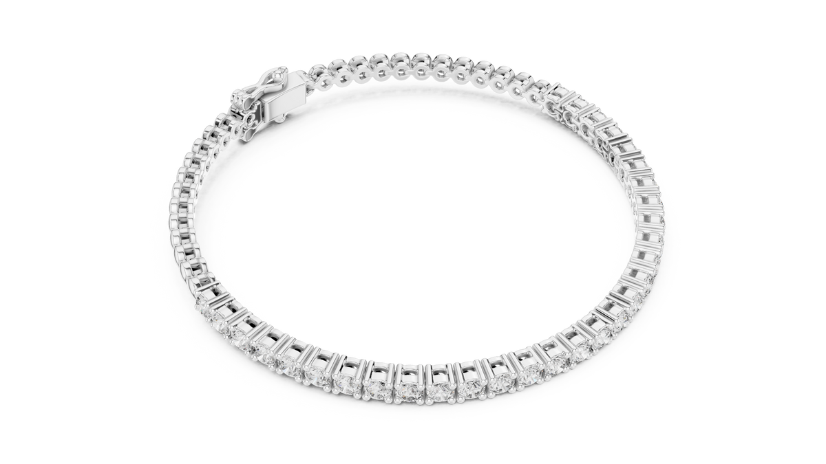 Dainty Center-Set Round Diamond Chain Bracelet