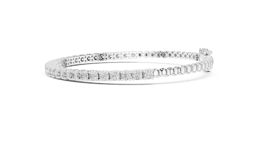 Dainty Center-Set Round Diamond Chain Bracelet