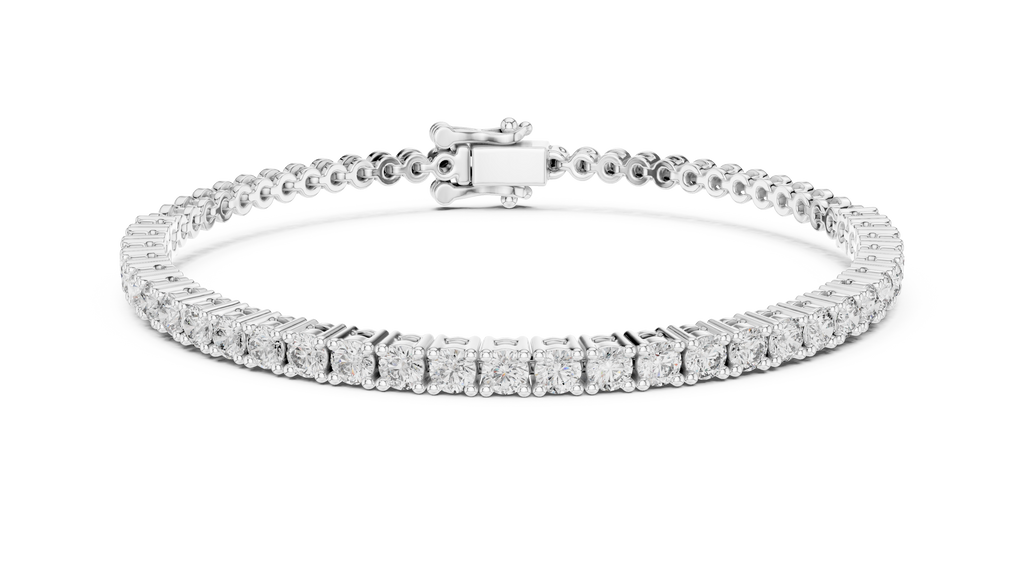 Dainty Center-Set Round Diamond Chain Bracelet