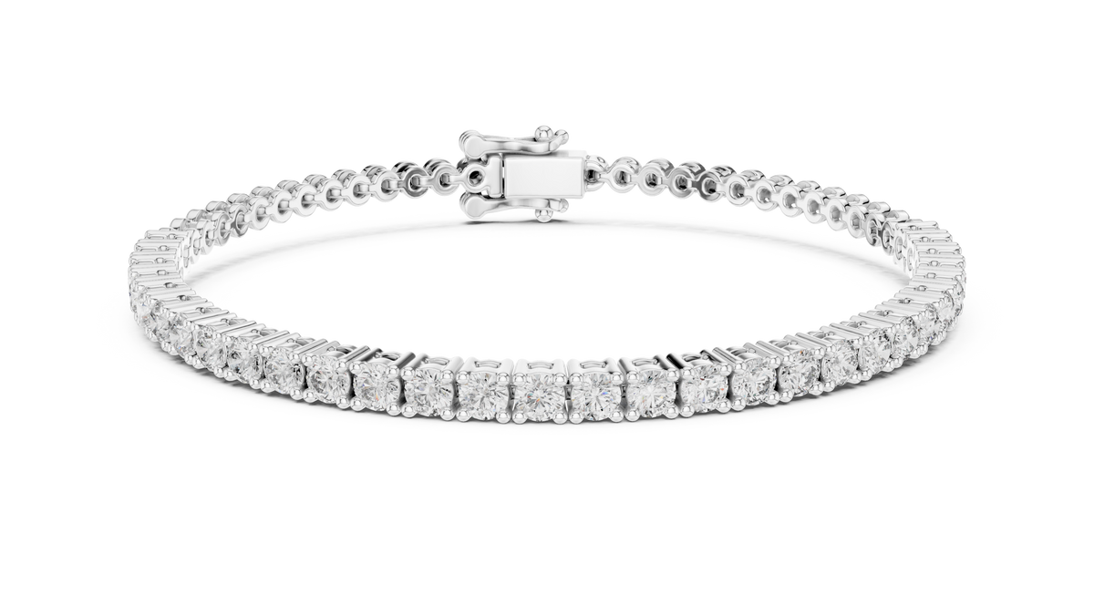 Dainty Center-Set Round Diamond Chain Bracelet