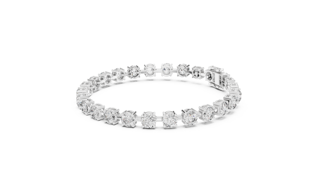 Bold Round Diamond Four-Prong Tennis Bracelet