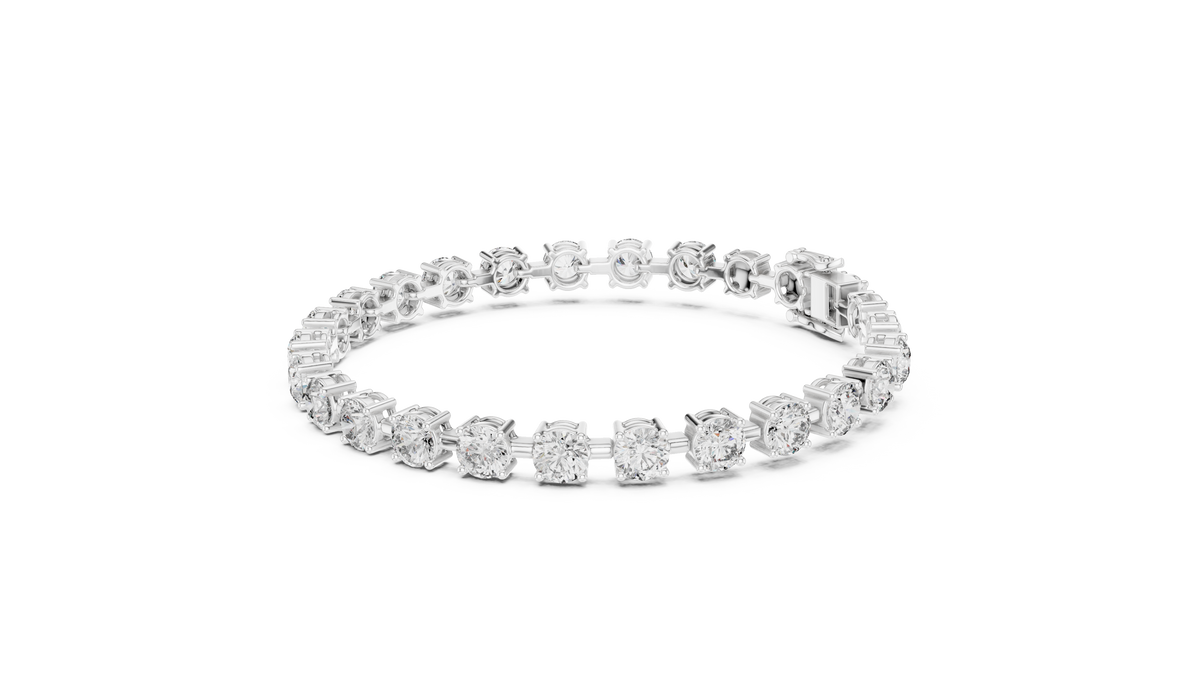 Bold Round Diamond Four-Prong Tennis Bracelet
