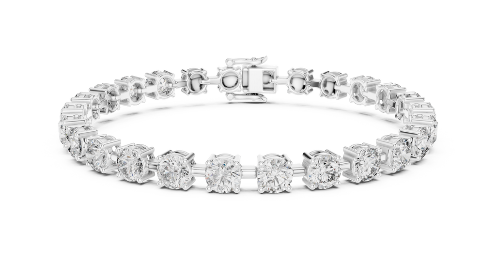 Bold Round Diamond Four-Prong Tennis Bracelet