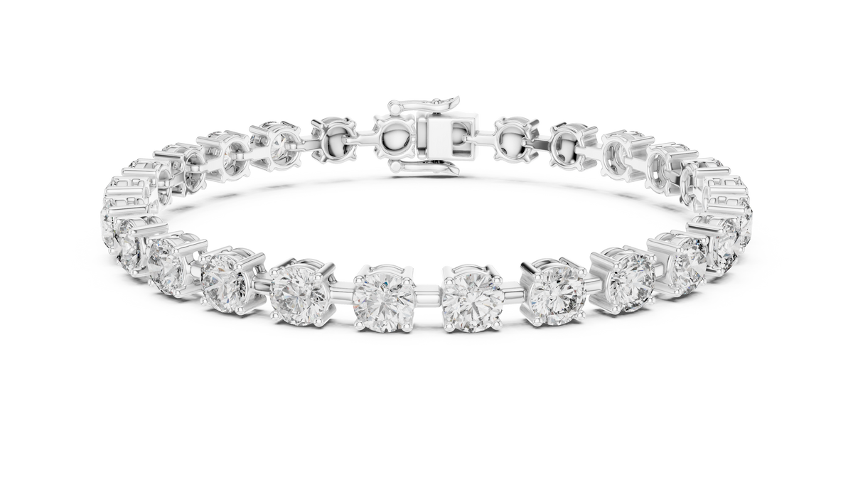 Bold Round Diamond Four-Prong Tennis Bracelet