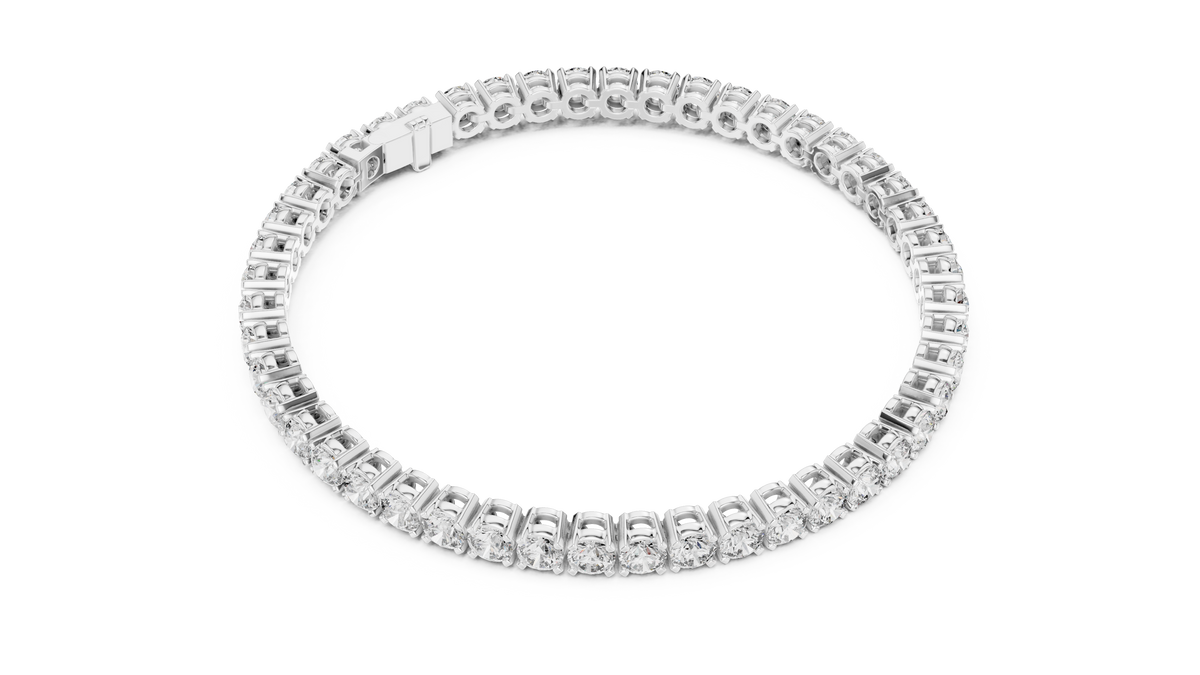 Round Diamond Four-Prong Tennis Bracelet