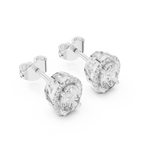 Oval Halo Diamond Stud Earrings