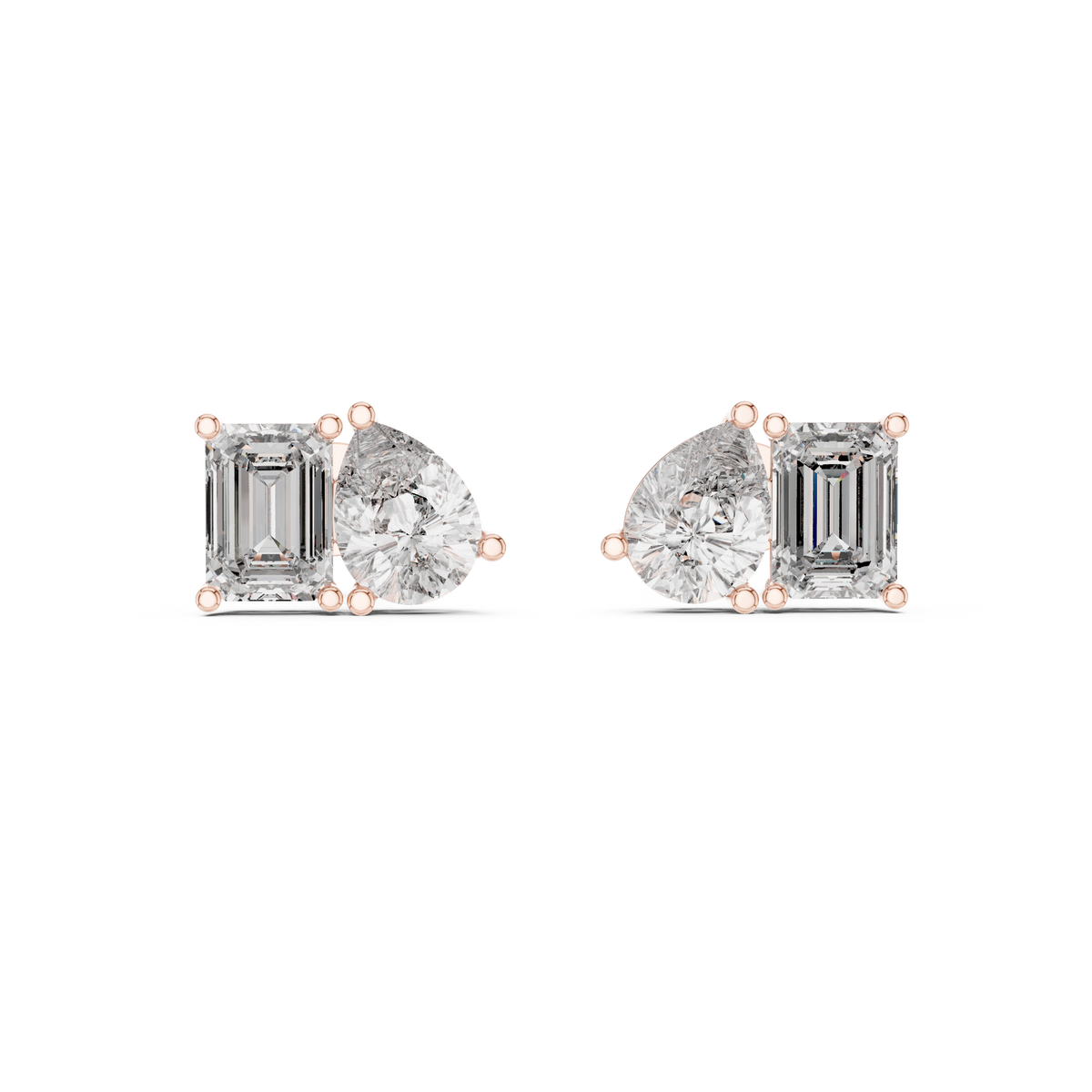 Two-Stone Diamond Stud Earrings