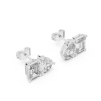 Two-Stone Diamond Stud Earrings