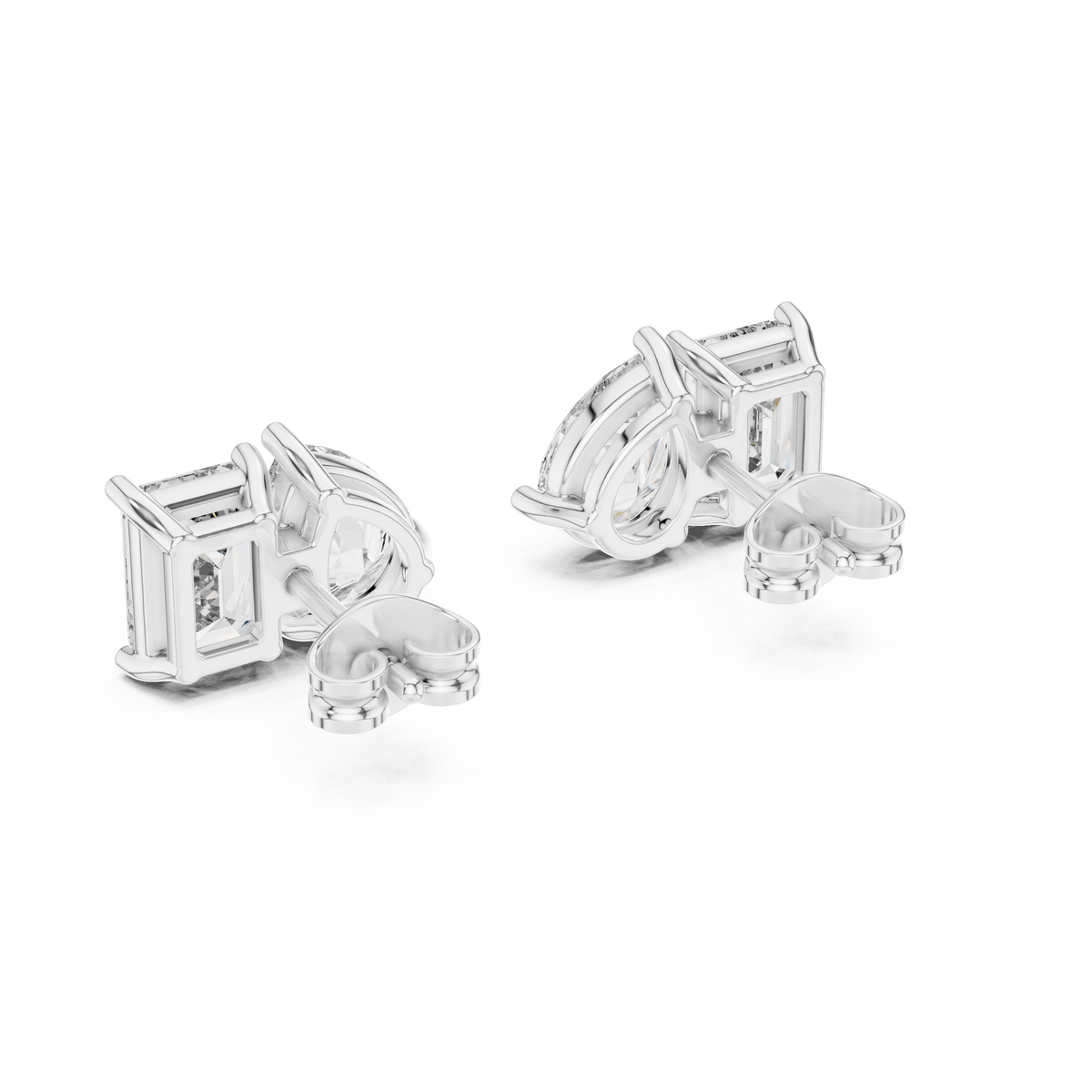 Two-Stone Diamond Stud Earrings