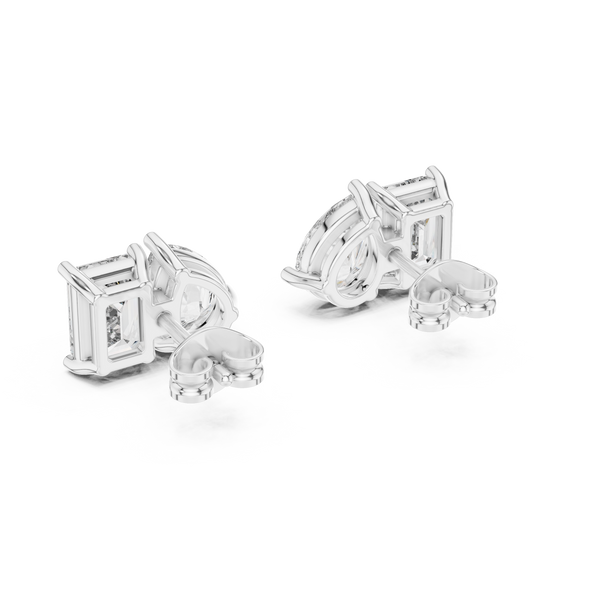 Two-Stone Diamond Stud Earrings