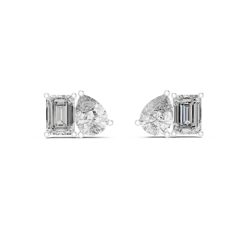 Two-Stone Diamond Stud Earrings
