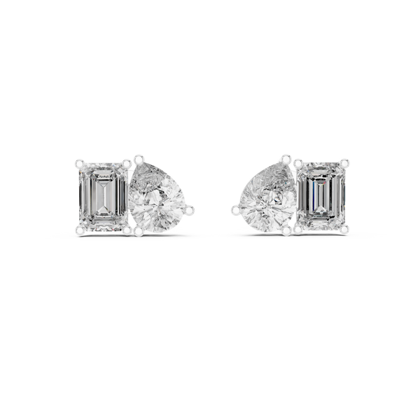 Two-Stone Diamond Stud Earrings