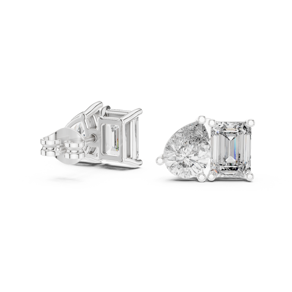 Two-Stone Diamond Stud Earrings