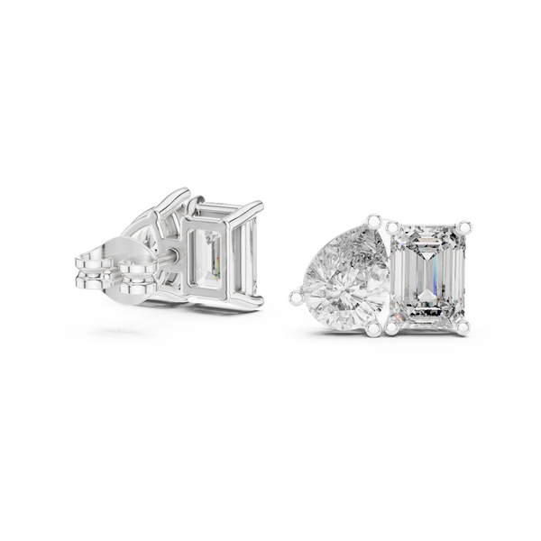 Two-Stone Diamond Stud Earrings