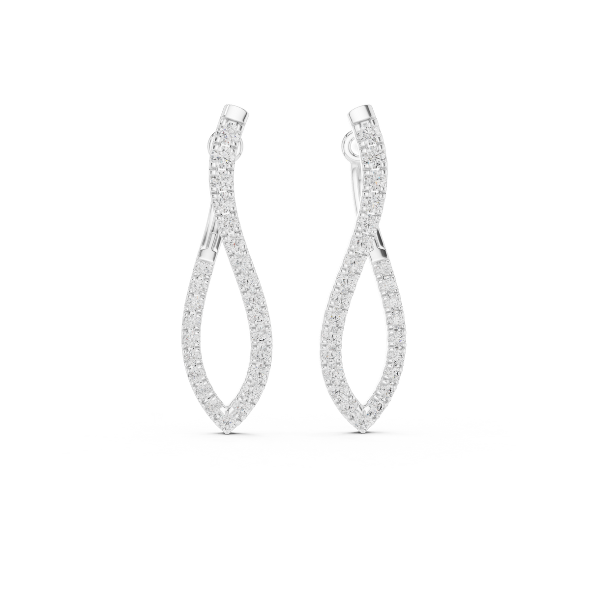 Twisted Teardrop Diamond Drop Earrings