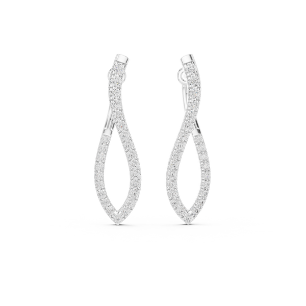 Twisted Teardrop Diamond Drop Earrings