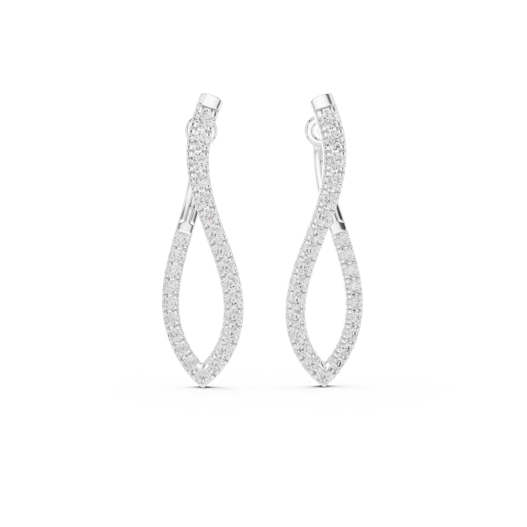 Twisted Teardrop Diamond Drop Earrings