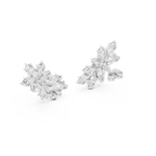 Marquise Diamond Cluster Stud Earrings