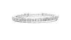 East-West Emerald-Cut Bezel Diamond Tennis Bracelet