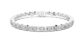 East-West Emerald-Cut Bezel Diamond Tennis Bracelet